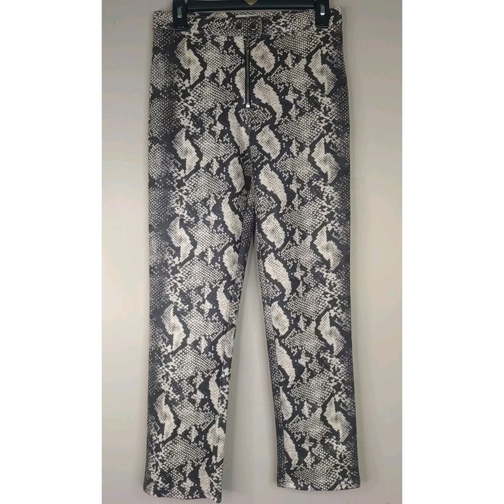 urban outfitters Women Soft Faux Leather Snake Skin Print Zipโ Snap Pants Size 4